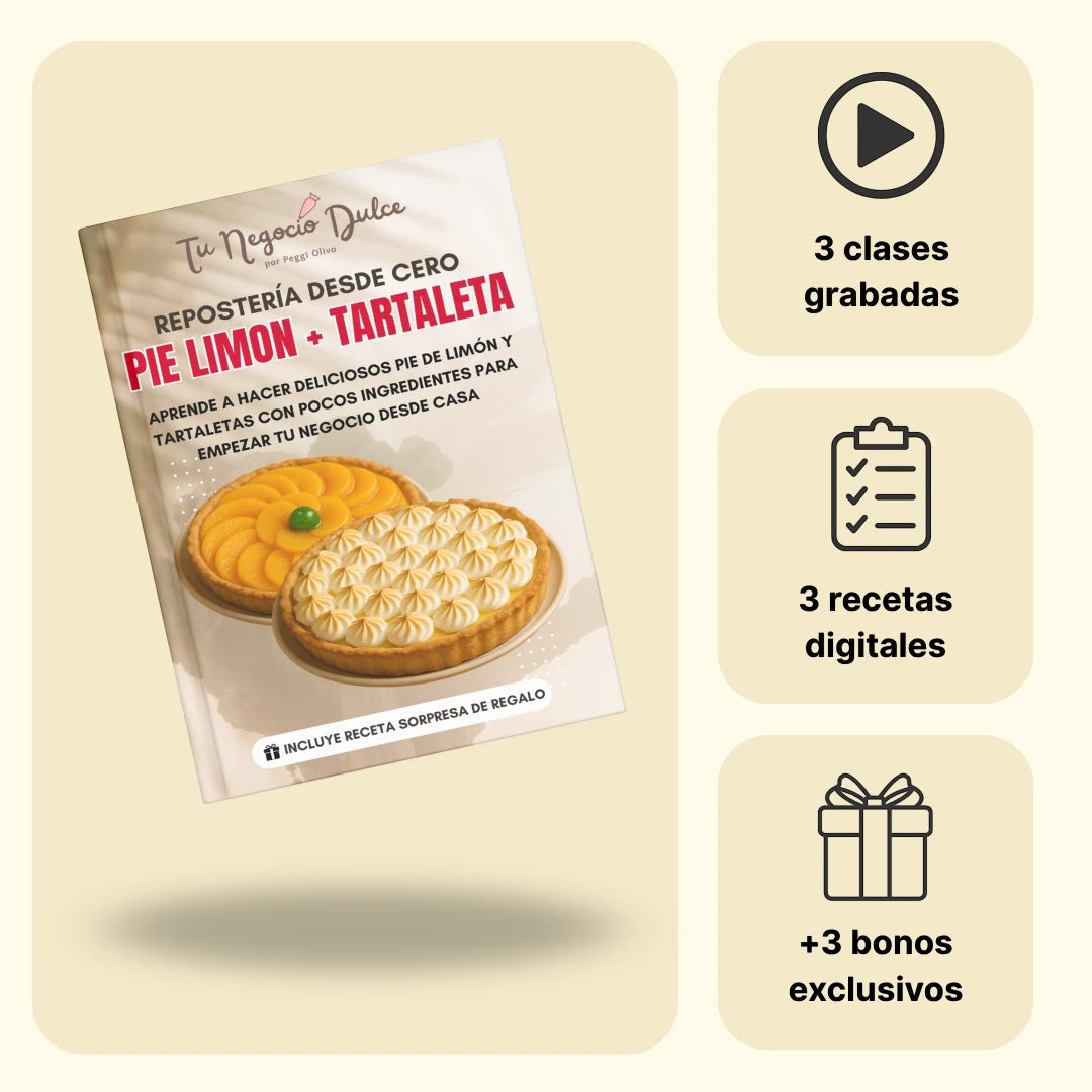 Curso Para Ganar Dinero Con Repostería: Clases grabadas + Recetas Maestras + Bonus Exclusivos